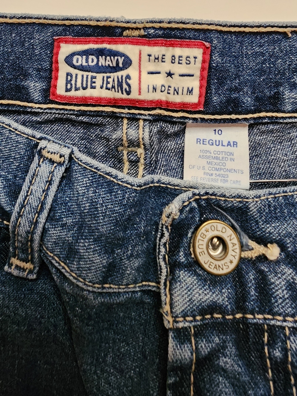 Old Navy Woman's Relaxed Straight Dark Blue Jeans